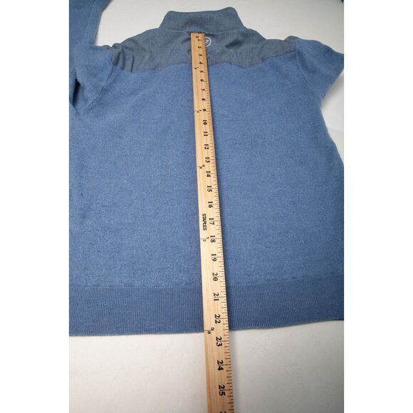 Jim Naatz by Vineyard Vines Sweater Men Medium Blue Merino Wool 1/4 Zip Pullover - Picture 11 of 12